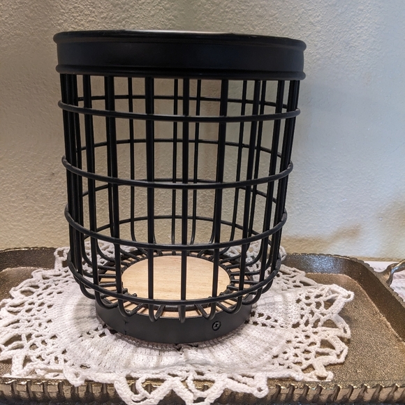 Candle Lantern Plant Holder Wood Base - Picture 2 of 3